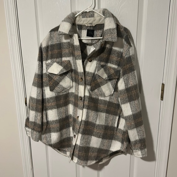 RDI Nordstrom fall gray plaid jacket - Picture 1 of 2